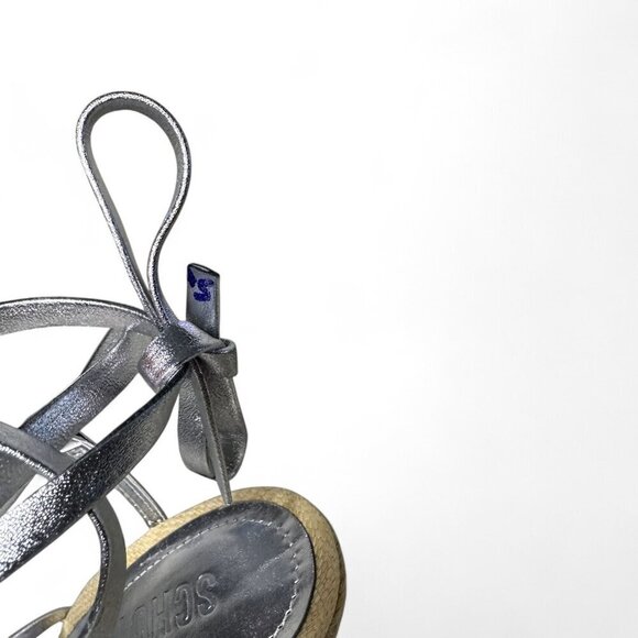 Schutz Women's Deonne Metallic Silver Leather Wedge Sandal Sz 7 NEW IN BOX - Picture 5 of 14